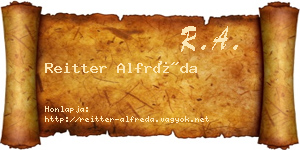 Reitter Alfréda névjegykártya